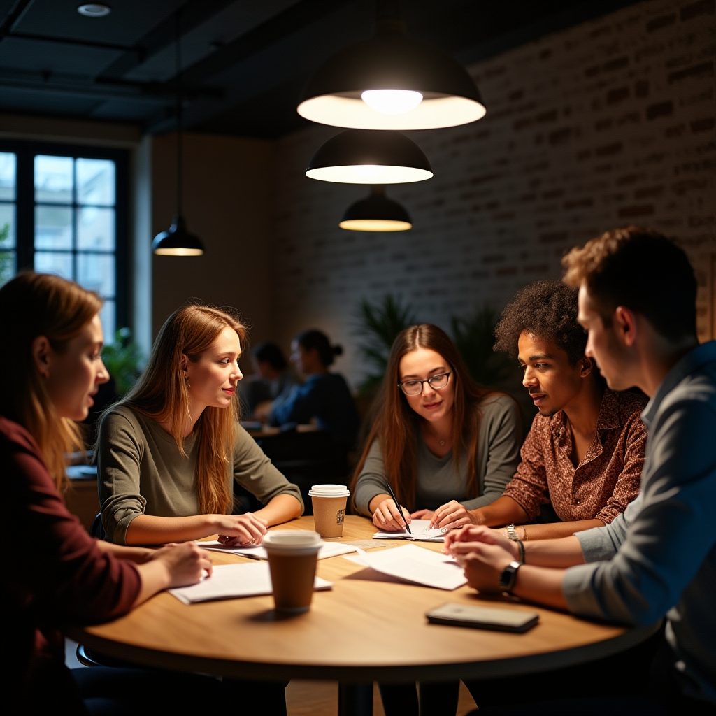 Workshop participants discussing consumer rights documents
