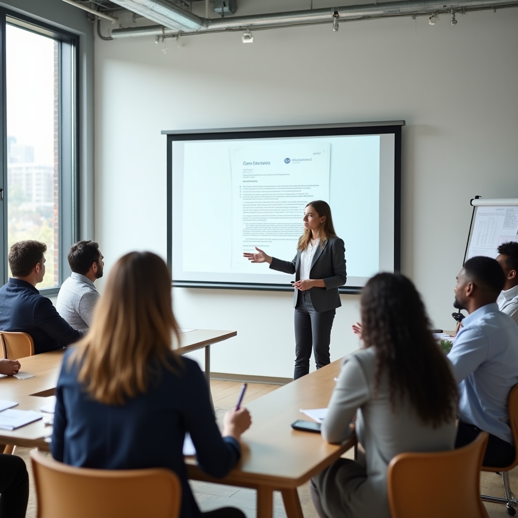 A Linqorvantis training session in a classroom setting